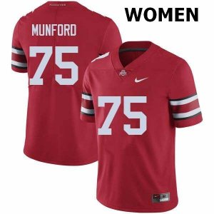 Women's Ohio State Buckeyes #75 Thayer Munford Red Nike NCAA College Football Jersey Hot Sale MMO2444LM